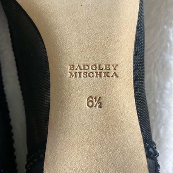 Bagley Mishka bejeweled pointed toe flats in black - Picture 4 of 4